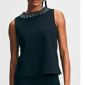 Isaac Mizrahi Black Top with Silver Studs